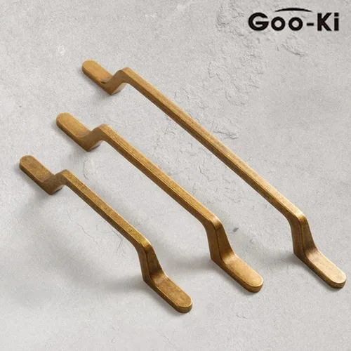 Miniatura 2 de Goo-Ki Tiradores de latón antiguo para gabinetes de 3 pulgadas de centro de orificio, tiradores de cajón de cocina de aleación de zinc, herrajes