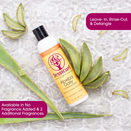 Miniatura 4 de Jessicurl, Aloeba - Acondicionador diario para cabello rizado, lavanda cítrica, 2 onzas líquidas, acondicionador sin enjuague y desenredante