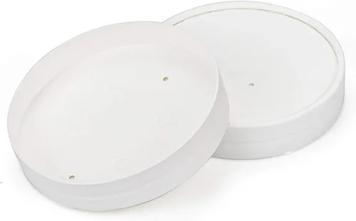 Miniatura 4 de Hedume Paquete de 60 vasos de papel para helado con 60 tapas, recipientes de postre congelado de 16 onzas con tapas, recipiente de alimentos fríos