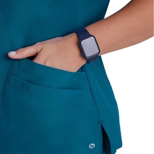 Miniatura 2 de BARCO ONE - Camiseta médica con cuello en V y 5 bolsillos, elástico de 4 vías, para mujer Bahama