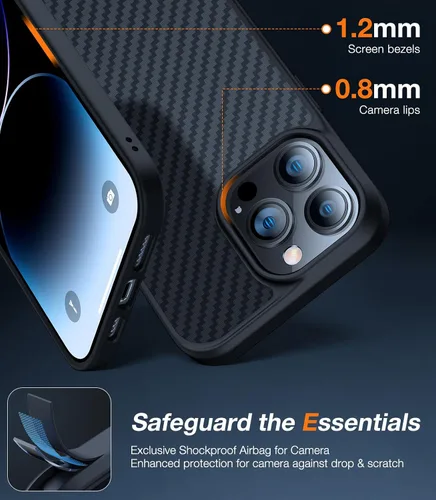 Miniatura 5 de TORRAS Funda Magnética Mejorada Más Fuerte para iPhone 14 Pro, 12 pies de grado militar probada contra caídas, compatible con MagSafe, resistente a