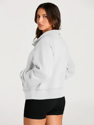 Miniatura 5 de AUTOMET Womens Sweatshirts Half Zip Cropped Pullover Fleece Quarter Zipper Hoodies Fall outfits Clothes Thumb Hole