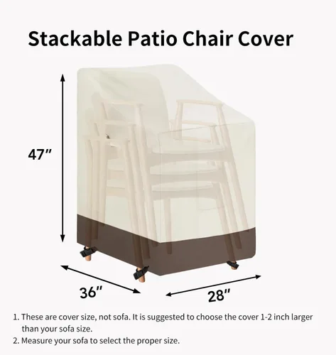Miniatura 6 de Easy-Going Funda para Silla Apilable de Exterior Resistente, Funda para Silla de Patio Impermeable, Funda para Muebles de Exterior Resistente al