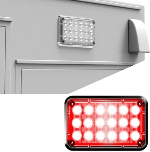 Miniatura 10 de Alpha-Z 6x4 Ambulancia LED Montaje en Superficie Luces estroboscópicas de emergencia y camión de bomberos Luz de advertencia ultra delgada