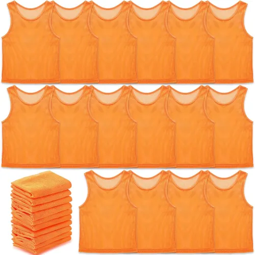 Miniatura 9 de Sintege 24 piezas de malla de nailon Scrimmage Team Practice Chalecos Pinnies Jerseys para niños Jóvenes Deportes Baloncesto Fútbol Fútbol