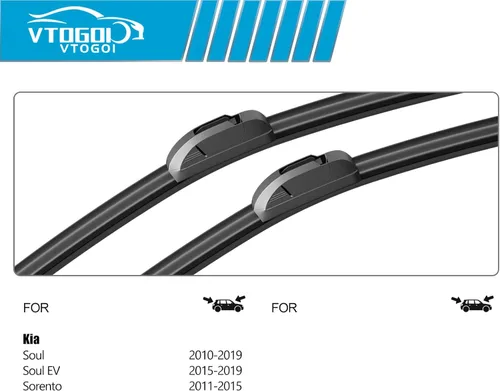 Miniatura 3 de VTOGOI Juego de escobillas limpiaparabrisas con escobillas traseras para Kia Soul 2010-2019, repuestos para limpiaparabrisas automotrices de calidad