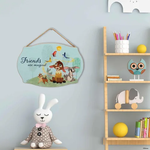 Miniatura 5 de Disney Wish Friends Are Magical - Decoración de pared de madera colgante – Adorable letrero de deseos para dormitorio de niños o sala de juegos Aqua