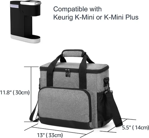 Miniatura 6 de CURMIO Bolsa de transporte para cafetera compatible con Keurig K-Mini o K-Mini Plus, bolsa de viaje para cafeteras de una sola porción para cápsulas