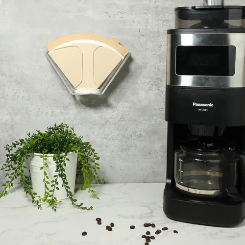 Miniatura 7 de Kamehame Soporte para filtro de café, estante dispensador de filtro de café de montaje en pared, contenedor de almacenamiento de acrílico