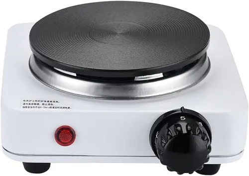 Miniatura 12 de Quemador de Encimera Compacto y Portátil - Quemador Eléctrico de Bobina Simple de 1000 Vatios para Encimera, Controles de Temperatura, Color Negro