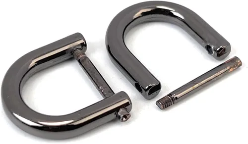 Miniatura 13 de 4 anillos en D resistentes con grillete de 1-1/2 pulgadas, oro antiguo, en forma de U, repuesto para bolso, llavero, collar de perro
