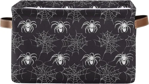 Miniatura 11 de Cesta de Almacenamiento Morada Happy Halloween Cestas de Tela para Cocina Calabaza Calavera Fantasma Murciélago Truco o Trato Contenedores Abiertos
