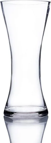 Miniatura 4 de Jarrón único de ramo WGV, 5.5" de ancho, 5" de alto, vidrio transparente corto huracán cóncavo para flores, portavelas para eventos de boda