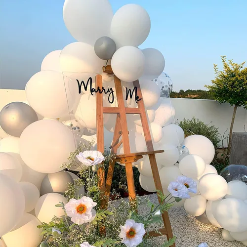 Miniatura 3 de FOTIOMRG Globos blancos de 12 pulgadas, paquete de 100 globos de látex con calidad de helio para cumpleaños, baby shower, decoración de fiesta