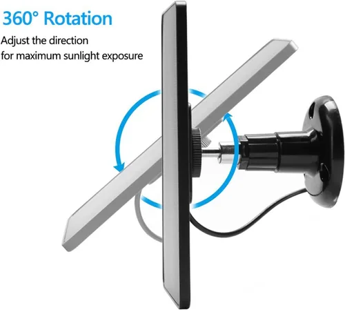 Miniatura 4 de Diydeg Panel solar de 4W 5V para cámara al aire libre, para cámara con interfaz micro USB, para cámara de reflector, energía solar para el sistema