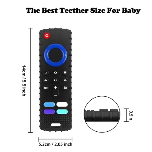 Miniatura 8 de Mordedores de silicona juguetes de dentición para bebés, mordedores con forma de control remoto de TV para bebés de 6-12-18 meses, mordedores