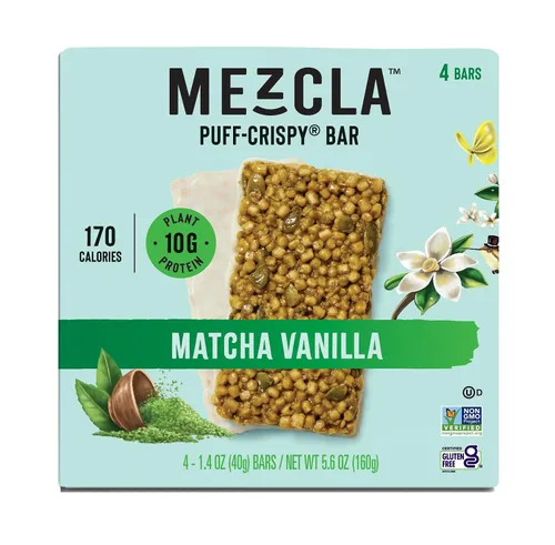 Miniatura 18 de Barras de proteína crujientes Mezcla, barras de proteína veganas y sin gluten, 10g de proteína, alternativa a los bocados de arroz crujientes