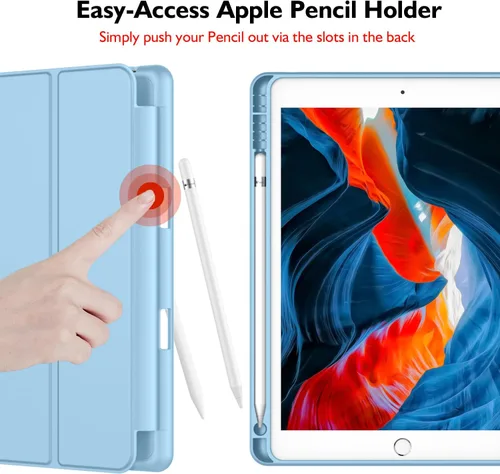 Miniatura 3 de iMieet - Funda para iPad de 9ª generación 2021/iPad de 8ª generación 2020 de 10.2 pulgadas con soporte para lápices, funda para iPad de 7ª
