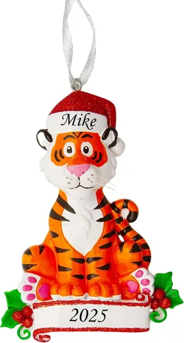 Miniatura 7 de Adorno de Navidad personalizado 2025 para niños, nombre personalizado y recuerdo de vacaciones del año, decoración de árbol de Navidad con bonito