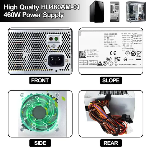Miniatura 6 de LXun Upgrad HU460AM-01 WC1T4 D460AM-03 460W Fuente de alimentación compatible con Dell XPS 8930 8920 8910 8900 8700 8300 Alien-Ware Aurora R5