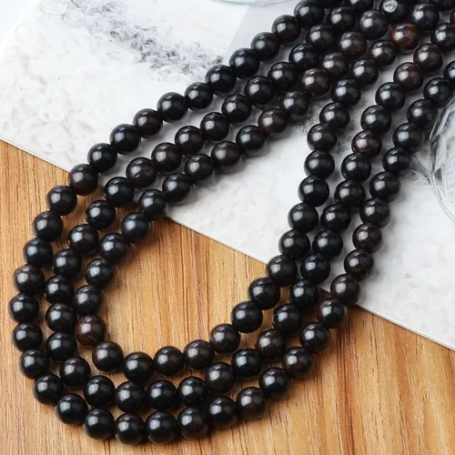 Miniatura 15 de MASSIVE BEADS - KIT de 960 cuentas de madera redondas sueltas mixtas naturales de 6 mm para hacer joyas, con hilo e agujas (12 de madera, 6 mm)