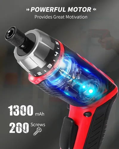Miniatura 3 de AVID POWER Juego de destornilladores eléctricos recargables de 4 V con 44 accesorios, pistola de tornillo de 5.65 Nm, ajuste de par de torsión 5+1