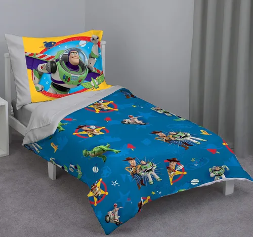Miniatura 25 de Disney Mickey Mouse y sus amigos - Juego de cama para niños pequeños de 4 piezas - Sábanas ajustadas, funda de almohada, sábana encimera y edredón