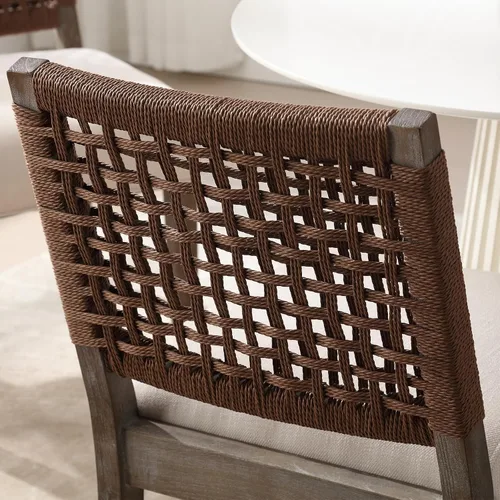 Miniatura 6 de LZAREAL Juego de 4 Sillas de Comedor Estilo Granja de Tela de Lino Tapizadas Silla Lateral de Acento, Sillas de Cocina y Comedor Modernas