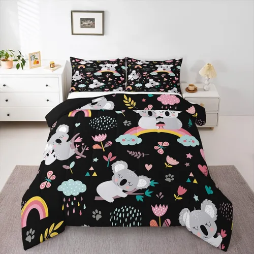 Miniatura 21 de Erosebridal Juego de ropa de cama de guitarra, juego de edredón de notas musicales de mariposa, tamaño individual, juego de edredón de música hip