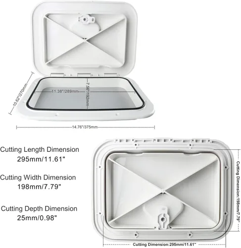 Miniatura 2 de YaeMarine Marine Boat Deck Access Hatch & Lid for Boat Marine Caravan RV Blanco