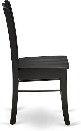 Miniatura 6 de East West Furniture DLC-BLK-W Dublin - Sillas de comedor de cocina, sillas de madera con respaldo de listones, juego de 2, color negro