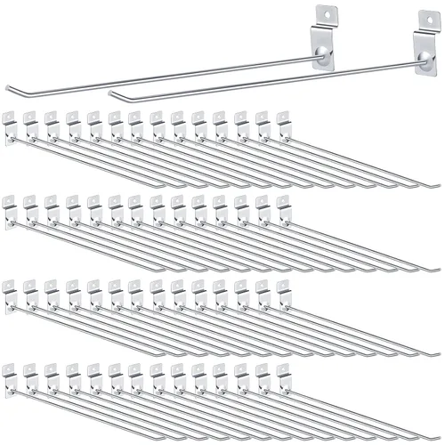 Miniatura 11 de Moxweyeni - 100 piezas de ganchos de pared para paneles de listones resistentes, ganchos de pared de listones de metal para colgar, ganchos de pared