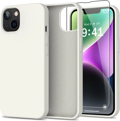 Miniatura 86 de bemal Funda para iPhone 14 Pro con protector de pantalla, silicona líquida de ajuste delgado, forro de microfibra suave, diseñada para mujeres