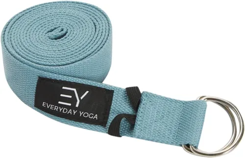 Miniatura 21 de Everyday Yoga Correa con anillo en D de metal, correa elástica duradera para yoga, pilates, flexibilidad y terapia física (6, 8, 10 pies)