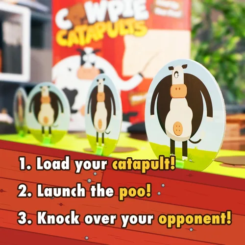 Miniatura 3 de Catapultas de vaquero: el mejor regalo para niños, divertido juego de mesa familiar para niños y adultos, lanza caca para derribar vacas, fácil