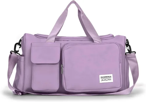 Oweisong Bolsa deportiva de gimnasio para mujeres y hombres, bolsa de viaje para el fin de semana, bolsa de mano con compartimento para zapatos,