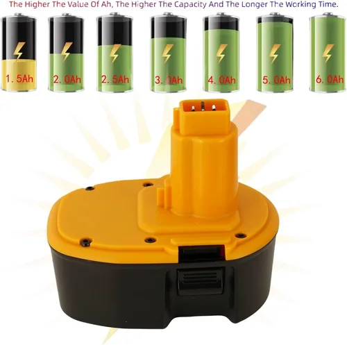 Miniatura 4 de 2 paquetes de 1.5 Ah compatibles con batería Dewalt de 14.4 V NiCad de repuesto NEGRO y DECKER (etiqueta de capacidad real) DW928 PS140 DCD140