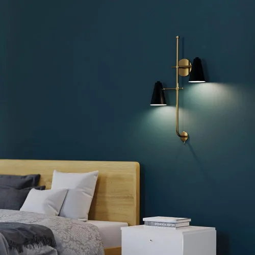 Miniatura 6 de Kichler Sylvia - Aplique de pared con 2 luces en latón negro y natural