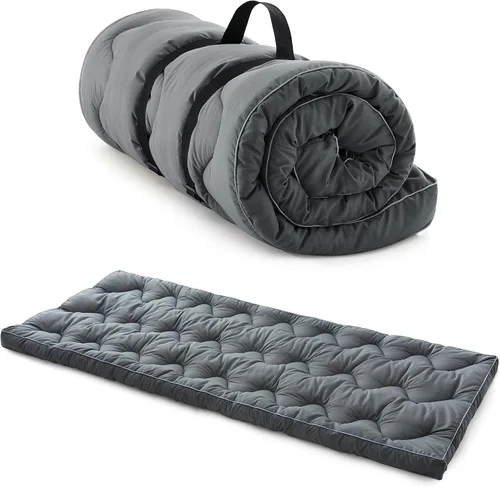 Jamdok Cubrecolchón para cuna de campamento, cama de caravana, camas individuales estrechas (75 x 30 pulgadas), almohadilla acolchada gruesa para
