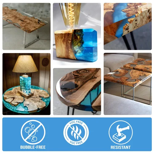 Miniatura 6 de EPODEX Kit de resina epoxi de vertido profundo, resina epoxi transparente de alta calidad para fundición, mesas de río, carpintería y moldes A.