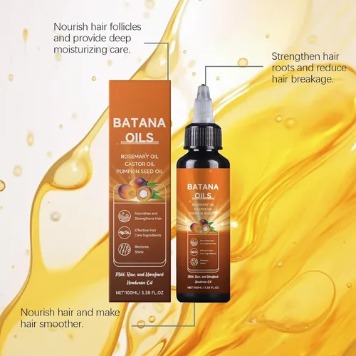 Miniatura 3 de Aceite de batana para el crecimiento del cabello, aceite de batana líquido 4 en 1 con semillas de romero, ricino y calabaza - 3.4 fl oz/3.38 onzas