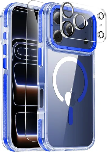 Miniatura 75 de Funda magnética diseñada para iPhone 11 Pro Max, [probada en caídas de grado militar] [compatible con MagSafe] Funda protectora delgada translúcida