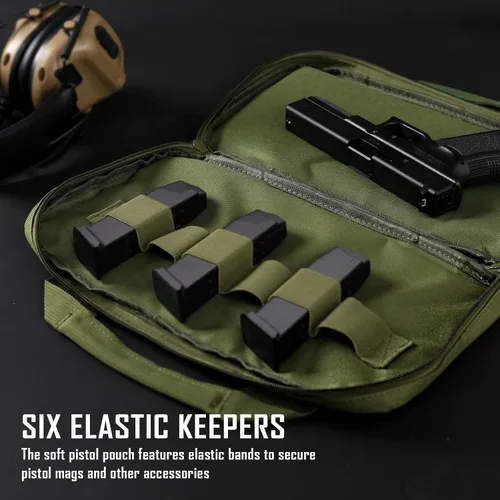 Miniatura 5 de LIVANS Estuche para pistola táctica, funda acolchada para pistola doble, cartera para pistola de mano, fundas blandas, bolsas rectangulares
