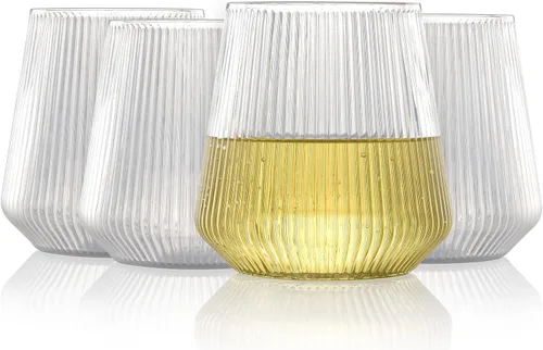 Miniatura 9 de hotder Juego de 4 copas de vino de plástico irrompibles para el hogar, fiestas, 16 onzas, Tritan, sin tallo, para uso en exteriores, irrompibles