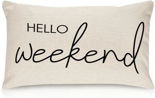 Miniatura 53 de Better When We are Together - Fundas de almohada lumbar de 12 x 20 pulgadas con citas divertidas de algodón y lino para sofá, decoración de sala