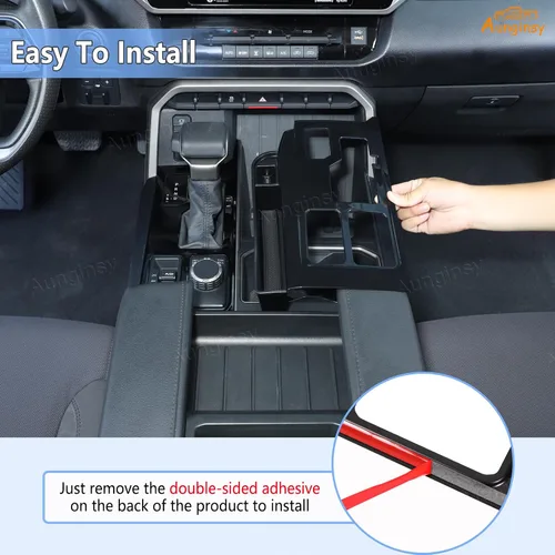 Miniatura 4 de Aunginsy Marco para panel de cambio de marchas con caja de almacenamiento Compatible con Toyota Tundra/Sequoia 2022-2024 2025 Protector contra