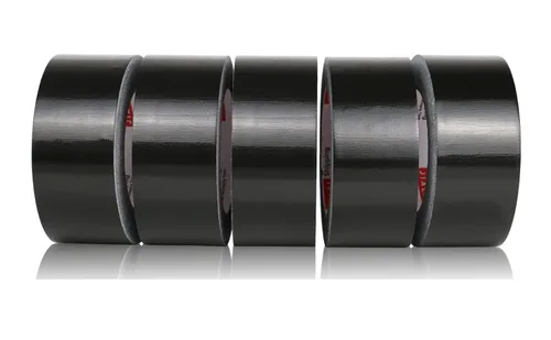 JIALAI HOME Cinta adhesiva negra resistente, 2 pulgadas x 30 yardas, paquete de 5, 8.27 mil de grosor, fuerte, flexible, sin residuos, para todo