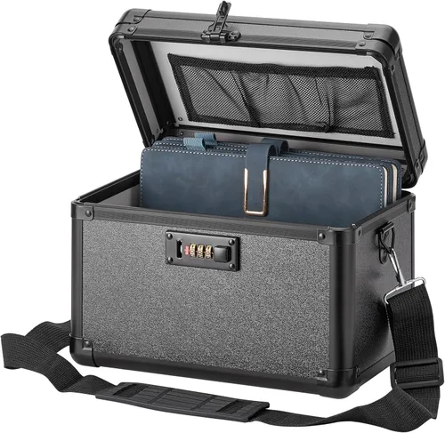 Miniatura 10 de LOCKCURX Caja de seguridad grande – Caja de seguridad con combinación de seguridad, caja de almacenamiento con bloqueo para artículos personales