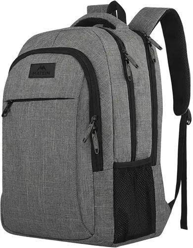 Miniatura 11 de MATEIN - Mochila de viaje para laptop, mochila empresarial antirrobo, delgada, resistente, puerto de carga USB, impermeable, para universidad o Gris