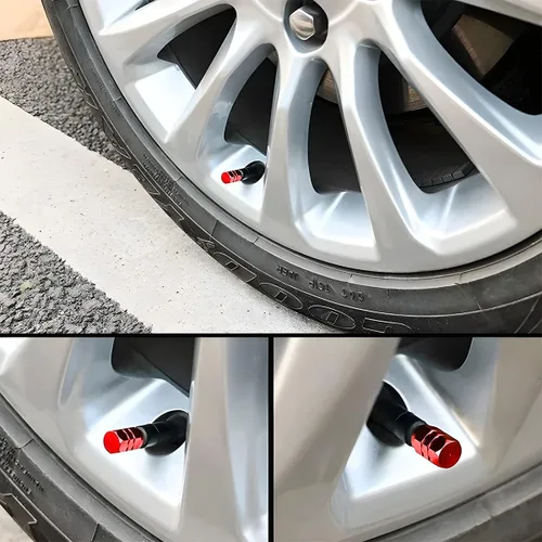 Miniatura 4 de Tapón para válvula de neumático de automóvil, 12 fundas para válvulas de rueda, tapa de aire a prueba de fugas, accesorio hermético de aleación